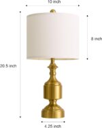 BOBOMOMO Gold Table Lamps Set of 2-20.5" Modern Metal Bedside Lamps for Nightsta... - Image 3