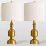 BOBOMOMO Gold Table Lamps Set of 2-20.5" Modern Metal Bedside Lamps for Nightsta... - Image 6