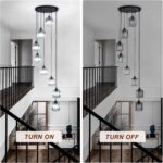 High Ceiling Long Pendant Light Fixtures Modern Crystal Hanging Chandeliers Flus... - Image 5