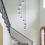High Ceiling Long Pendant Light Fixtures Modern Crystal Hanging Chandeliers Flus... - Image 7