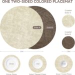 13" Round Placemats Set of 4, NCUE Dual-Sided Faux Leather Heat Resistant Table ... - Image 5