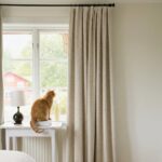 NICETOWN 100% Blackout Cream Linen Curtains 90" Length with Thermal Insulated Li... - Image 3