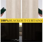 NICETOWN 100% Blackout Cream Linen Curtains 90" Length with Thermal Insulated Li... - Image 4