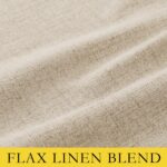 NICETOWN 100% Blackout Cream Linen Curtains 90" Length with Thermal Insulated Li... - Image 5