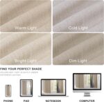 NICETOWN 100% Blackout Cream Linen Curtains 90" Length with Thermal Insulated Li... - Image 6