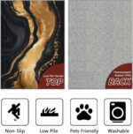 Rugs 2x3 Black Gold Marble Area Rug, Gilded Abstract Marble Rugs, Modern Luxury ... - Image 4