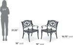 Homestyles Sanibel Black Stationary Cast Aluminum Outdoor Dining Chair, 2 Piece ... - Image 5