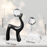 Luxury Crystal Reindeer Figurines – Elegant Resin Elk Statues with Crystal Ball,... - Image 3