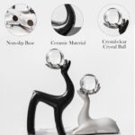 Luxury Crystal Reindeer Figurines – Elegant Resin Elk Statues with Crystal Ball,... - Image 5