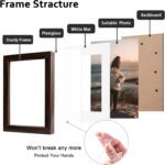 KINLINK 5x7 Picture Frame Brown Set of 4, Wooden Photo Frames Matted 4x6 with Pl... - Image 3