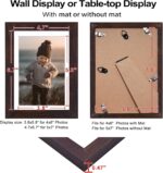KINLINK 5x7 Picture Frame Brown Set of 4, Wooden Photo Frames Matted 4x6 with Pl... - Image 5