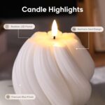 White Swirl Flameless Candles with Remote, Aesthetic Twirl LED Pillar Candle Hou... - Image 4