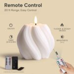 White Swirl Flameless Candles with Remote, Aesthetic Twirl LED Pillar Candle Hou... - Image 5