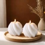 White Swirl Flameless Candles with Remote, Aesthetic Twirl LED Pillar Candle Hou... - Image 8