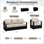 Outdoor Patio Furniture Set, 3-Piece Aluminum Patio Conversation Set All-Weather... - Image 3