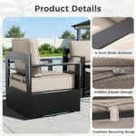 Outdoor Patio Furniture Set, 3-Piece Aluminum Patio Conversation Set All-Weather... - Image 4