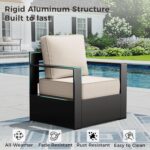 Outdoor Patio Furniture Set, 3-Piece Aluminum Patio Conversation Set All-Weather... - Image 7