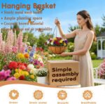8 inch Metal Hanging Baskets For Plants Outdoor 4 Pack Round Metal Wire Hanging ... - Image 3