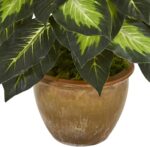 Nearly Natural Artificial Dieffenbachia Plant Faux Greenery in Ceramic Planter f... - Image 4