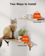 AMADA HOMEFURNISHING Wall Shelves Set of 6, Rustic Farmhouse Style, Wood Floatin... - Image 5