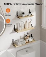 AMADA HOMEFURNISHING Wall Shelves Set of 6, Rustic Farmhouse Style, Wood Floatin... - Image 6