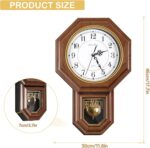Pendulum Wall Clock Battery Operated, Imitation Wood Plastic Regulator Clock wit... - Image 3