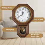 Pendulum Wall Clock Battery Operated, Imitation Wood Plastic Regulator Clock wit... - Image 5
