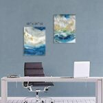 Hardy Gallery Abstract Painting Canvas Wall Art: Blue Picture Hand Painted Artwo... - Image 5
