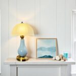 Vintage Table Lamp 16" Bedroom Lamps Green Ceramic Bedside Lamp with 3 Way Dimma... - Image 5