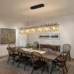 Modern Luxury Rectangular K9 Crystal Chandelier for Dining Room Living Room Kitc... - Image 6