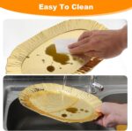 6 Pcs Gold Plastic Serving Trays Reusable Party Platters for Desserts, Snacks, C... - Image 4