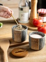 Salt and Pepper Bowl Ceramic, 10 Oz Salt Containers for Countertop Salt Cellar w... - Image 4