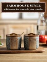 Salt and Pepper Bowl Ceramic, 10 Oz Salt Containers for Countertop Salt Cellar w... - Image 6
