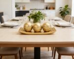 Gold Decorative Orbs with Tray Set, 3Pcs Resin Decorative Balls with Tray, Moder... - Image 6