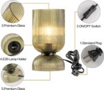 Modern Table Lamp,Glass Mid Century Lamp with Green Glass Shade, Bedside Lamp wi... - Image 9