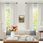 Living Room Curtains 112 Inch Length 2 Panels Set Grommet Ring Top Linen Sheer C... - Image 3