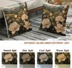 Embroidery Style Gardenia Throw Pillow Covers 18x18 Set of 2, Soft Retro Flower ... - Image 7