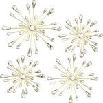 Hicarer 4 Pcs Starburst Wall Decor Bling Wall Art Crystal Teardrop 3D Hanging Rh... - Image 3