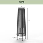 Grand patio 2-Pack Outdoor Floor Solar Light, Wicker Solar Patio Lamp Waterproof... - Image 4