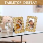 4x6 Picture Frame, Display Pictures 4x6 with Mat, Wavy Edge Wood Photo Frame for... - Image 3
