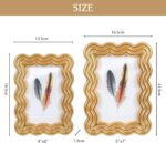 4x6 Picture Frame, Display Pictures 4x6 with Mat, Wavy Edge Wood Photo Frame for... - Image 6