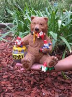 GlitZGlam Miniature Bear and Gnomes with Honey - A Garden Gnome Statue for Your ... - Image 5