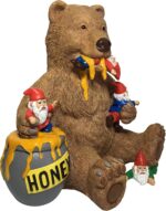 GlitZGlam Miniature Bear and Gnomes with Honey - A Garden Gnome Statue for Your ... - Image 7