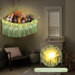ANROYE Macrame Stuffed Animal Storage with Star Light, Bear Green Hammock for Gi... - Image 3