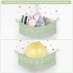 ANROYE Macrame Stuffed Animal Storage with Star Light, Bear Green Hammock for Gi... - Image 6