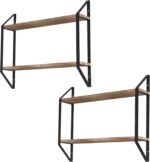 Wallniture Ponza 24 Inch Wood Floating Shelves for Wall, 2-Tier Kitchen Pantry O... - Image 7