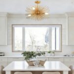 Modern Sputnik Chandelier Ceiling Light Fixture,4-Light Gold Semi Flush Mount Ce... - Image 3