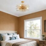 Modern Sputnik Chandelier Ceiling Light Fixture,4-Light Gold Semi Flush Mount Ce... - Image 6