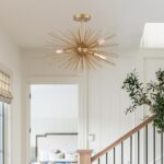 Modern Sputnik Chandelier Ceiling Light Fixture,4-Light Gold Semi Flush Mount Ce... - Image 9