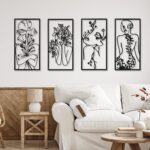 Cindeer 4 Pcs Metal Wall Art Decor Minimalist Abstract Woman Wall Art Line Drawi... - Image 6